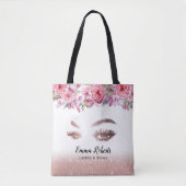 Lashes Brows Makeup Artist Rose Gold Beauty Salon Tasche (Vorderseite)