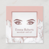 Lashes Brows Makeup Artist Rose Gold Marmor Terminkarte (Vorderseite)