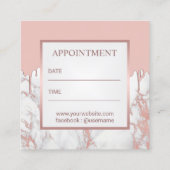 Lashes Brows Makeup Artist Rose Gold Marmor Terminkarte (Rückseite)