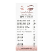 Lashes Brows Makeup Artist Rose Gold Preisliste Werbekarte (Vorne)
