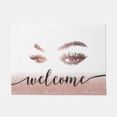 Lashes Brows Makeup Artist Rose Gold Salon Willkom Fußmatte (Vorderseite)