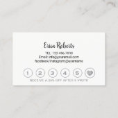 Lashes Brows Makeup Artist Silver Glitzer Loyalty Treuekarte (Rückseite)