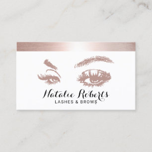 Lashes Brows Makeup Artist Trendy Rose Gold Border Visitenkarte