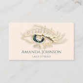 Lashes Brows Makeup Logo Gold Elfenbeincode Qr Cod Visitenkarte (Vorderseite)