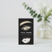 Lashes Brows Makeup Logo QR Code Lippen Kiss Visitenkarte (Stehend Vorderseite)