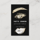 Lashes Brows Makeup Logo QR Code Lippen Kiss Visitenkarte (Vorderseite)