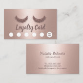 Lashes Brows Makeup Rose Gold Loyalität Treuekarte (Vorne/Hinten)
