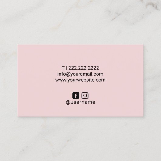 Lashes Brows Makeust Artist Blush Pink Wasserfarbe Visitenkarte (Rückseite)