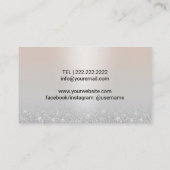 Lashes & Brows Microblading Eleganter Silber-Glitz Visitenkarte (Rückseite)