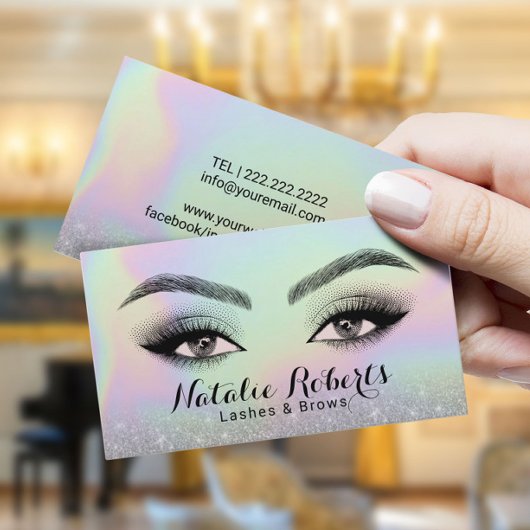 Lashes & Brows Microblading Holographic Beauty Visitenkarte