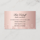 Lashes & Brows Microblading Pink & Silver Glitzer Visitenkarte (Rückseite)