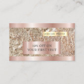 Lashes & Brows Microblading Pink & Silver Glitzer Visitenkarte (Vorderseite)