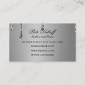 Lashes & Brows Microblading Pink & Silver Glitzer Visitenkarte (Rückseite)