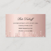 Lashes & Brows Microblading Pink & Silver Glitzer Visitenkarte (Rückseite)