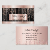 Lashes & Brows Microblading Pink & Silver Glitzer Visitenkarte (Vorne/Hinten)