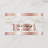 Lashes & Brows Microblading Pink & Silver Glitzer Visitenkarte (Vorderseite)