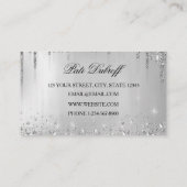 Lashes & Brows Microblading Pink & Silver Glitzer Visitenkarte (Rückseite)