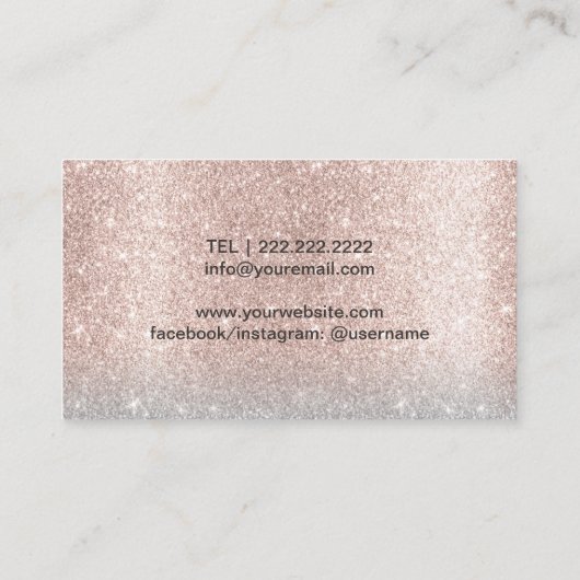 Lashes & Brows Microblading Salon Blush Rose Gold Visitenkarte (Rückseite)