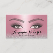 Lashes & Brows Microblading Salon Modernes Rosa Visitenkarte (Vorderseite)