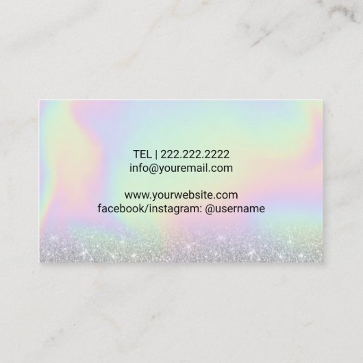 Lashes Brows Microblblading Holographic Beauty Eye Visitenkarte (Rückseite)
