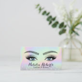 Lashes Brows Microblblading Holographic Beauty Eye Visitenkarte (Stehend Vorderseite)