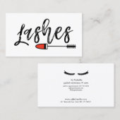 Lashes Brows Modern Script Minimal Makeup Beauty Visitenkarte (Vorne/Hinten)