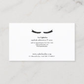 Lashes Brows Modern Script Minimal Makeup Beauty Visitenkarte (Rückseite)