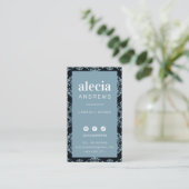 LASHES & BROWS niedliches Vintages Türkis Visitenkarte (Stehend Vorderseite)