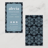 LASHES & BROWS niedliches Vintages Türkis Visitenkarte (Vorne/Hinten)