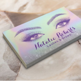 Lashes & brows Pastel Holographic Beauty Salon WEL Visitenkarte