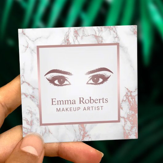 Lashes & brows Rose Quadratische Visitenkarte