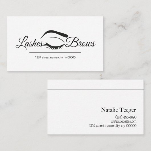 Lashes & Brows Salon Visitenkarte (Vorne/Hinten)
