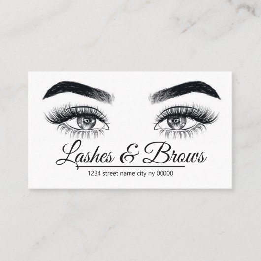 Lashes & Brows Salon Visitenkarte (Vorderseite)
