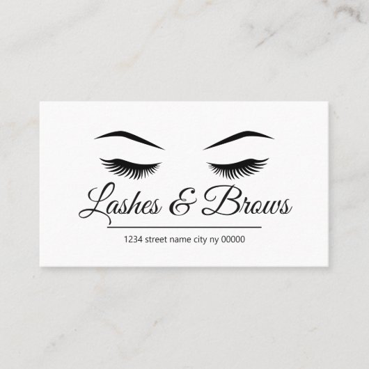 Lashes & Brows Salon Visitenkarte (Vorderseite)