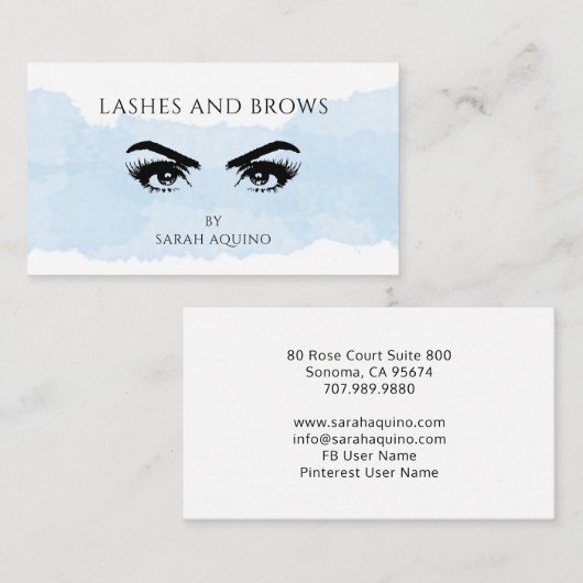 Lashes Brows Specialist Visitenkarte (Vorne/Hinten)