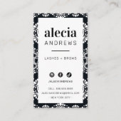 LASHES & BROWS stilvoll und Vintag elegant Schwarz Visitenkarte (Vorderseite)