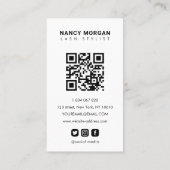 Lashes Calligrafy Script Foto Collage Qr Code Visitenkarte (Rückseite)