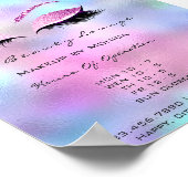 Lashes Die Öffnungszeiten der Beauty Pink Blau Poster (Ecke)