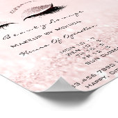 Lashes Die Öffnungszeiten Schönheitssalon Glitzer Poster (Ecke)