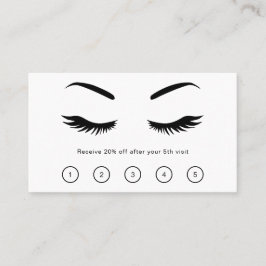 Lashes Einfach Minimalistisch Schwarz und Weiß Treuekarte