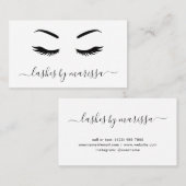 Lashes Einfach Minimalistisch Schwarz und Weiß Visitenkarte (Vorne/Hinten)
