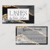 Lashes Erinnerung Gold Black Marble Visitenkarte (Vorne/Hinten)