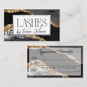 Lashes Erinnerung Gold Black Marble Visitenkarte