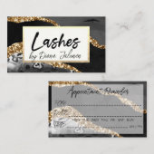 Lashes Erinnerung Gold Black Marble Visitenkarte (Vorne/Hinten)
