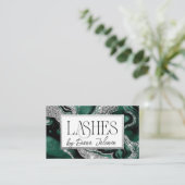 Lashes Erinnerung Silver Green Marmor Visitenkarte (Stehend Vorderseite)
