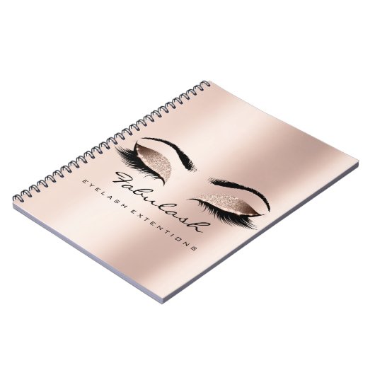 Lashes erweitern Eyes Makeup Artist Rose Gold Skin Notizblock (Linke Seite)