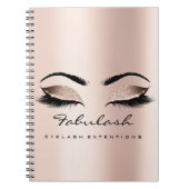 Lashes erweitern Eyes Makeup Artist Rose Gold Skin Notizblock (Vorderseite)