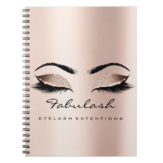 Lashes erweitern Eyes Makeup Artist Rose Gold Skin Notizblock (Vorderseite)
