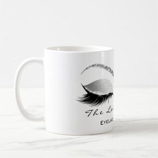Lashes Erweiterung Confetti Studio White Silver Gr Kaffeetasse (Links)