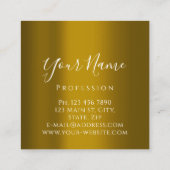 Lashes Erweiterung Makeup Artist Mustard Silver Vi Quadratische Visitenkarte (Rückseite)